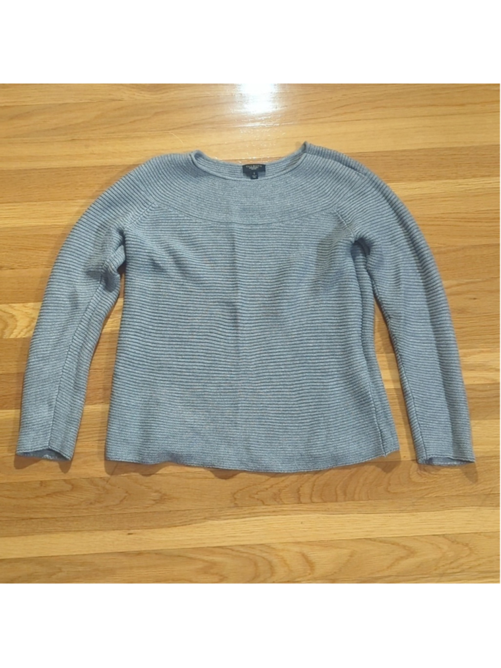 Talbots Petites Grey Ribbed Sweater Small - Picture 2 of 11